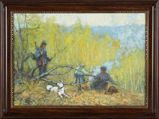 Рассыпнов Виталий Иванович. У костра (охотники) 